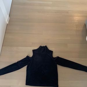 Navy velvet turtleneck